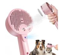 Syzplnwy Brosse à vapeur pour chat avec pulvérisation à 2 vitesses et lumière bleue - Brosse de toilettage rechargeable pour animal domestique pour perte, nettoyage spa et massage