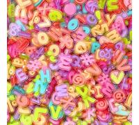 Syzplnwy Ensemble de lettres acryliques 250 g/500 g : 2 cm A-Z coloré DIY Shaker porte-clés personnalisé, 250g, Acrylique, Pas de gemme