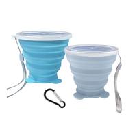 Syzplnwy Gobelet pliable - extensible, pliable et idéal pour les voyages, le camping et au-delà - Tasse en silicone avec couvercle pour tous vos besoins en matière de boisson