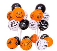 Syzplnwy Lot de 100 ballons d'Halloween en latex - Citrouille, toile d'araignée, chauve-souris, fantôme pour décorations, accessoires, accessoires photo, cadeaux de fête