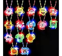 Syzplnwy Lot de 15 jouets de collier lumineux pour Halloween - Décoration à suspendre pour enfants