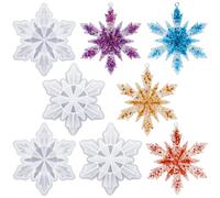 Syzplnwy Lot de 4 moules en silicone en forme de flocon de neige pour décorations de Noël, résine époxy, décoration de la maison, pendentifs