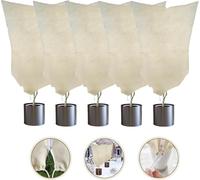 Syzplnwy Lot de 5 housses de protection contre le gel pour l'hiver - Sacs réutilisables avec cordon de serrage en tissu non tissé, couvertures de gel pour plantes d'extérieur - 78,7 x 119,4 cm