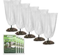 Syzplnwy Lot de 5 housses de protection contre le gel pour l'hiver - Sacs réutilisables avec cordon de serrage en tissu non tissé, couvertures de gel pour plantes d'extérieur - 78,7 x 119,4 cm