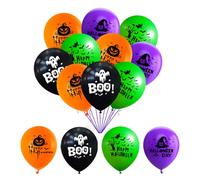 Syzplnwy Lot de 50 ballons d'Halloween avec citrouille, fantôme, chauve-souris, chapeau - Ballons en latex de couleurs assorties pour décorations de fête, d'anniversaire