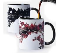 Syzplnwy Magic Ocean Shark Tasse en céramique à changement de couleur activée par la chaleur révèle le monde sous-marin 350 ml - Fleur de prunier