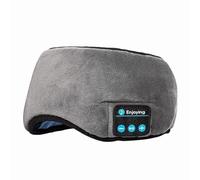 Syzplnwy Masque de sommeil Bluetooth avec écouteurs intégrés, masque pour les yeux sans fil pour dormir et voyager, réglable, lavable, design occultant, appels mains libres (gris)