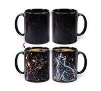 Syzplnwy Mug magique en céramique avec 5 motifs chatons changeants de couleur, 350 ml
