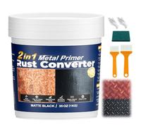 SZ-KARIDGE 2-en-1 Noir Convertisseur de Rouille & Apprêt Métallique, 1kg À Base d'Eau Décapant de Rouille & Protection Antirouille pour Voiture, Résistance à la Chaleur pour Voiture, Marine & Métal