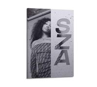 SZA Couverture de l'album vintage grise signée Limited, couverture d'album de musique, chanteuse pop, hip-hop, rap et vedette, décoration murale pour fille et garçon, adolescent - 60 x 90 cm - Cadre