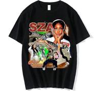 SZA Good DaysHip Hop Rapper Black T-Shirt Unisex Tee Men's Clothing Manches Courtes(Small)