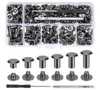 Szaboviktoria 110 Pièces Vis Chicago, M5 Chicago Vis Assortiment, 4/5/6/8/10/12mm Vis Relieuse, Vis Reliure, Pour Les Décorations En Cuir DIY, Les Sacs, L'artisanat