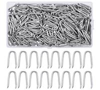 Szaboviktoria 300 Pièces Clou en U,Clous, Agrafe pour Grillage, Vis et Fixations,Clous en U à Double Pointe pour Fixer Clôture Jardin, Gazon Clôtures, Grillage a Poule,Grillage Cloture