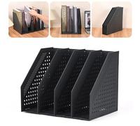 Szaboviktoria porte revue pliable,Porte Revue Bureau avec 4 Compartiments,rangement vertical pour papiers A4, pour Bureau École papeterie Document en papier, l'Organisation Du Bureau