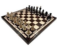 SZACHY-SZAFRANIEC - Jeu d'échecs - Échecs diamant - Échiquier pliable | 42 x 42 cm | en bois & 32 pièces d'échecs - Chess Board Set