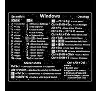 Szaerfa Guide de Référence Rapide Autocollant de Raccourcis Clavier pour PC Portable Ordinateur de Bureau pour Windows Mac Word Excel,Raccourcis Clavier Feuille d'Aide Accessoires (pour Windows)