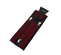 Szaerfa Hommes/Femmes Unisexe Adjustable Clip-on Bretelles Y-back Suspensions élastiques (vin rouge)