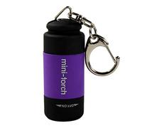 Szaerfa Portable Rechargeable USB LED Mini Torche Lampe Lumière Lampe De Poche Porte-clés Anneau Étanche Coloré 1 PC (Violet)