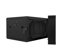Szafa instalacyjna Rack dwusekcyjna wisząca 19" 6U 600x600 czarna Lanberg (flat