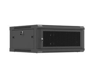 Szafa instalacyjna Rack wisząca 19" 4U 600x600 czarna drzwi perforowane Lanberg