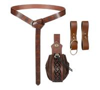 szaluyk Accessoires Ceinture Renaissance,Kit de Sacoche Médiévale Pirate PU pour Femmes | Fournitures Halloween Cosplay Adultes Hommes Collectionneurs Mariage Convention Scène Photo