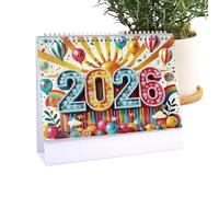 szaluyk Calendrier de table - Motif artistique - Planificateur toute l'année de janvier à décembre 2026 pour la maison, le bureau, la planification des voyages