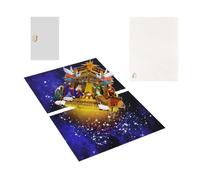 szaluyk Cartes De Noël De La Nativité 3D - Cartes De Noël Religieuses | Salutations Avec Notecard Et Enveloppe, Avec Trois Rois, Idéal Pour Les Rassemblements Chrétiens Et Célébrer