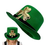 szaluyk Costume de chapeau cylindrique | Accessoires de costume - Saint Patrick Symbole de chance Chapeau vert irlandais - Pour adultes adolescents femmes magiciens spectacles sur scène fête jeu de