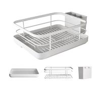 szaluyk Dish Drainer Rack - Carbon Steel, Space Saving Dish Rack, Durable | Rust-Resistant Kitchen Counter Organizer, Perfect for Plates, Utensils, and Compact Home Storage