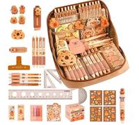szaluyk Ensemble de papeterie Capybara, trousse à crayons Capybara, ensemble de papeterie esthétique Capybara avec compartiments, sac de papeterie portable, sac de papeterie Capybara, coffret cadeau