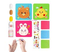 szaluyk Ensemble de s à broder - Kit de création d'animaux en peluche avec décalcomanies, cousez votre propre de dessin animé pour un jeu créatif | Activité amusante et éducative, projet