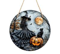 szaluyk Halloween Porte-Porteur - décoration de Porte de fantôme, Couronne de Toile d'araignée | Couronne d'Halloweens Ronde de 12 Pouces, Panneau de Suspension de Porte d'entrée - Parfait pour la