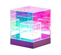 szaluyk Lampe cube Infinity | Lampe de table USB | Éclairage d'ambiance à changement de couleur | Cube pyramide décoration de bureau pour chambre à coucher, salon