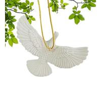 szaluyk Pigeon Ornament | ABS Lifelike White Flying Piggeon Pendant | Peace Seasonal Decor | Hanging Home Decoration for Kids Family Friends | Ideal Living Room Bedroom Garden Party Display