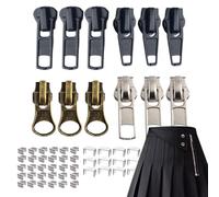 szaluyk Remplacement De La Tirette De Fermeture Éclair - Ensemble De 57 Pièces De Placage Fin, Notions De, Kit De Réparation Complet, Outil De Réparation De Fermeture Éclair Polyvalent, Acces