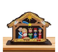 szaluyk Scène De Nativité en Bois Noël - Nativité Scène De Noël Ornements | Ornements De De La, Décorations pour Table D'ensemble De Nativitée, Décoration Intérieure Cadeau Religieux pour La Fam