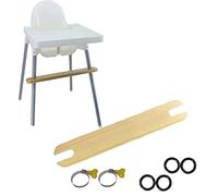 SZBH Repose-pieds De Chaise Haute, Repose-pieds Réglable en Pin naturel Antidérapant avec Anneaux en Caoutchouc, Compatible avec la Chaise Haute IKEA Antilop