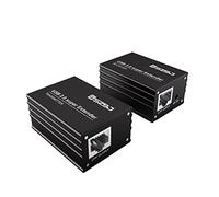 SZBJ Rallonge USB sur RJ45 Cat5E/6 jusqu'à 70 m avec adaptateur d'alimentation - Prise en charge USB 2.0 complète pour clavier, dongle, souris, webcam, et tous les systèmes d'exploitation 101