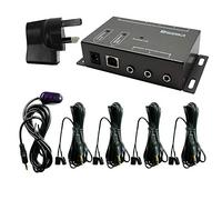 SZBJ Répéteur IR, répéteur à Distance IR, kit d'extension de télécommande Infrarouge BD108, Quatre émetteurs IR à Double tête