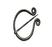 SZCO Supplies Medieval Cloak Pin - 4.25 inch Carbon Steel Celtic Brooch for Cloaks and Shawls, Viking-Style Fastener with Swivel Prong