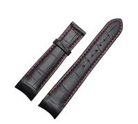 SZCURC Bracelet de montre à extrémité incurvée Bracelet en cuir véritable 20 mm 21 mm 22 mm Bracelet de remplacement élégant et durable, rouge sans boucle, 22 mm