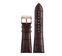 SZCURC Bracelet de montre en cuir véritable alligator 22-28 mm Bande de montres-bracelets grande largeur pour ho mmes, marron 3, 26 mm
