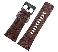 SZCURC Bracelet de montre en cuir véritable de 22 à 32 mm Bracelet de remplacement élégant et respirant, marron 2, 27 mm