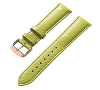 SZCURC Bracelet en cuir véritable motif litchi cuir souple 14-22 mm accessoires de bracelet de montre, rose vert clair, 20 mm