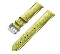 SZCURC Bracelet en cuir véritable motif litchi cuir souple 14-22 mm accessoires de bracelet de montre, vert clair, 22 mm