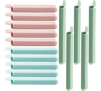 SZCXDKJ Lot de 15 clips alimentaires en plastique réutilisables pour le stockage des aliments, clips de fermeture colorés pour collation, café, maison, cuisine, voyage, camping (11,9 cm, 15 cm)