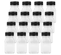 SZCXDKJ Lot de 16 bouteilles vides en plastique transparent réutilisables pour jus, lait, café et autres boissons 120 ml