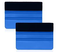 SZCXDKJ Lot de 2 raclettes à bords en feutre de 10,2 cm pour film vinyle de voiture, grattoir droit en vinyle pour fenêtre de voiture (bleu)