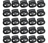 SZCXDKJ Lot de 25 grands verrous de cordon à ressort en plastique noir de 2,4 cm pour cordon de serrage pour le camping, la randonnée, les lacets, les sacs à dos de sport