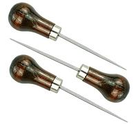 SZCXDKJ Lot de 3 alênes en forme de gourde avec manche en bois pour cuir